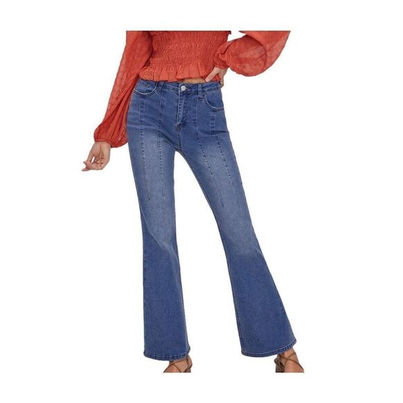 NWT Cider Mid Rise Solid Flared Jeans Sz 6 - Picture 1 of 10